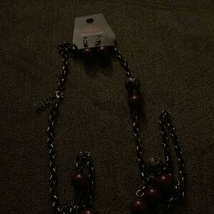 Black and Purple Beaded Necklace